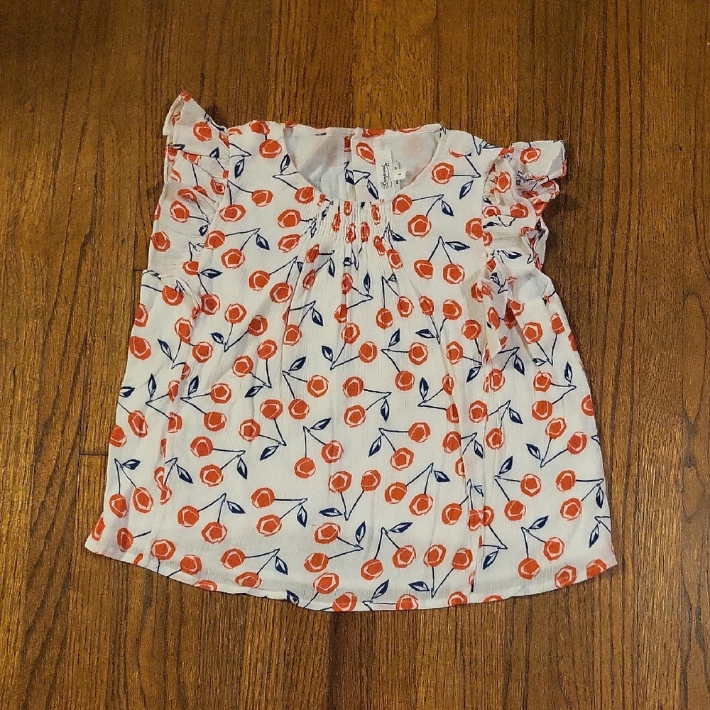 Bonpoint Cherry Print Muslin Top